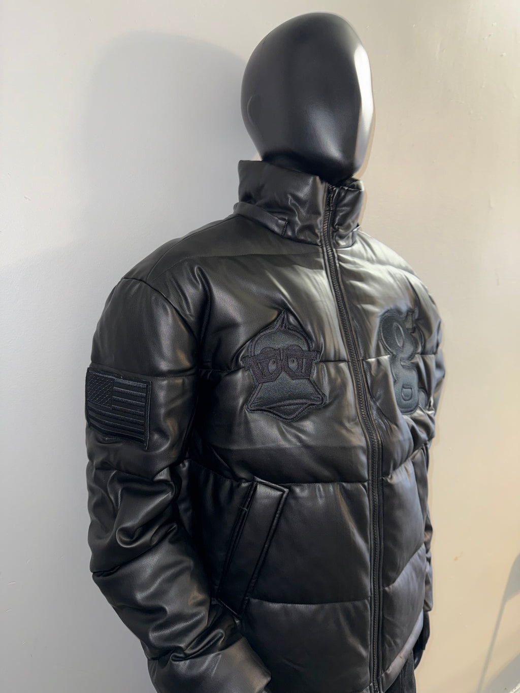 Fashion Geek vegan leather Bomber jacket