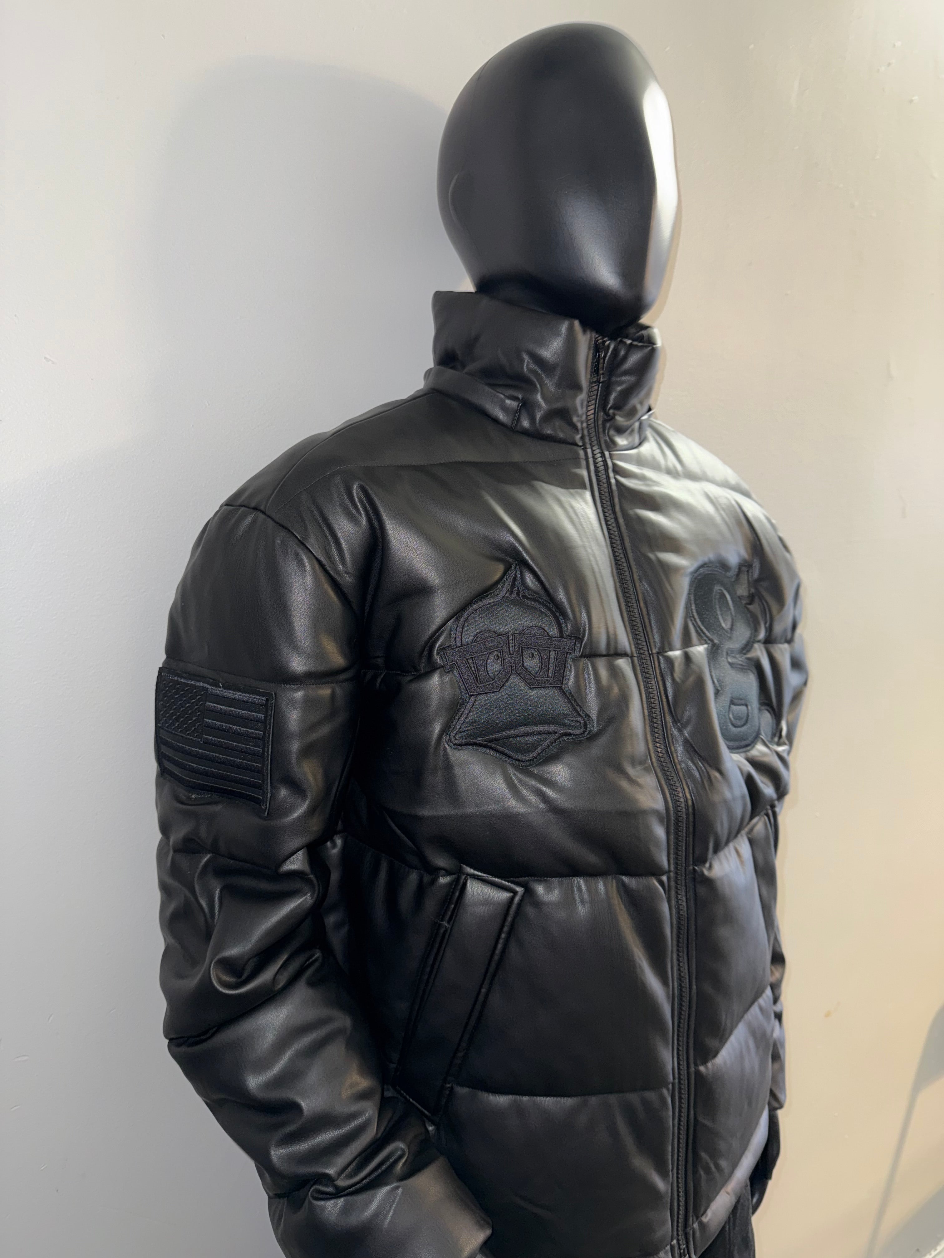 Fashion Geek vegan leather Bomber jacket