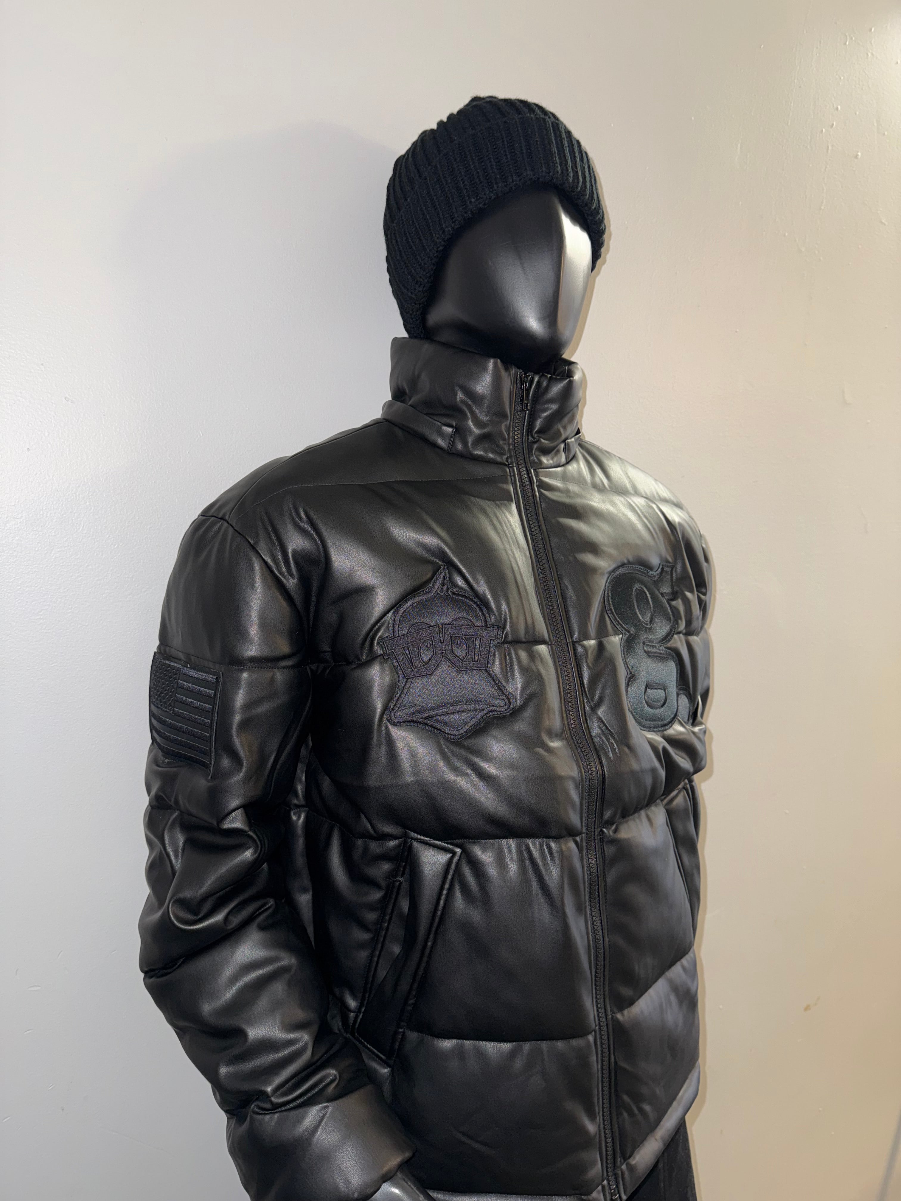 Fashion Geek vegan leather Bomber jacket