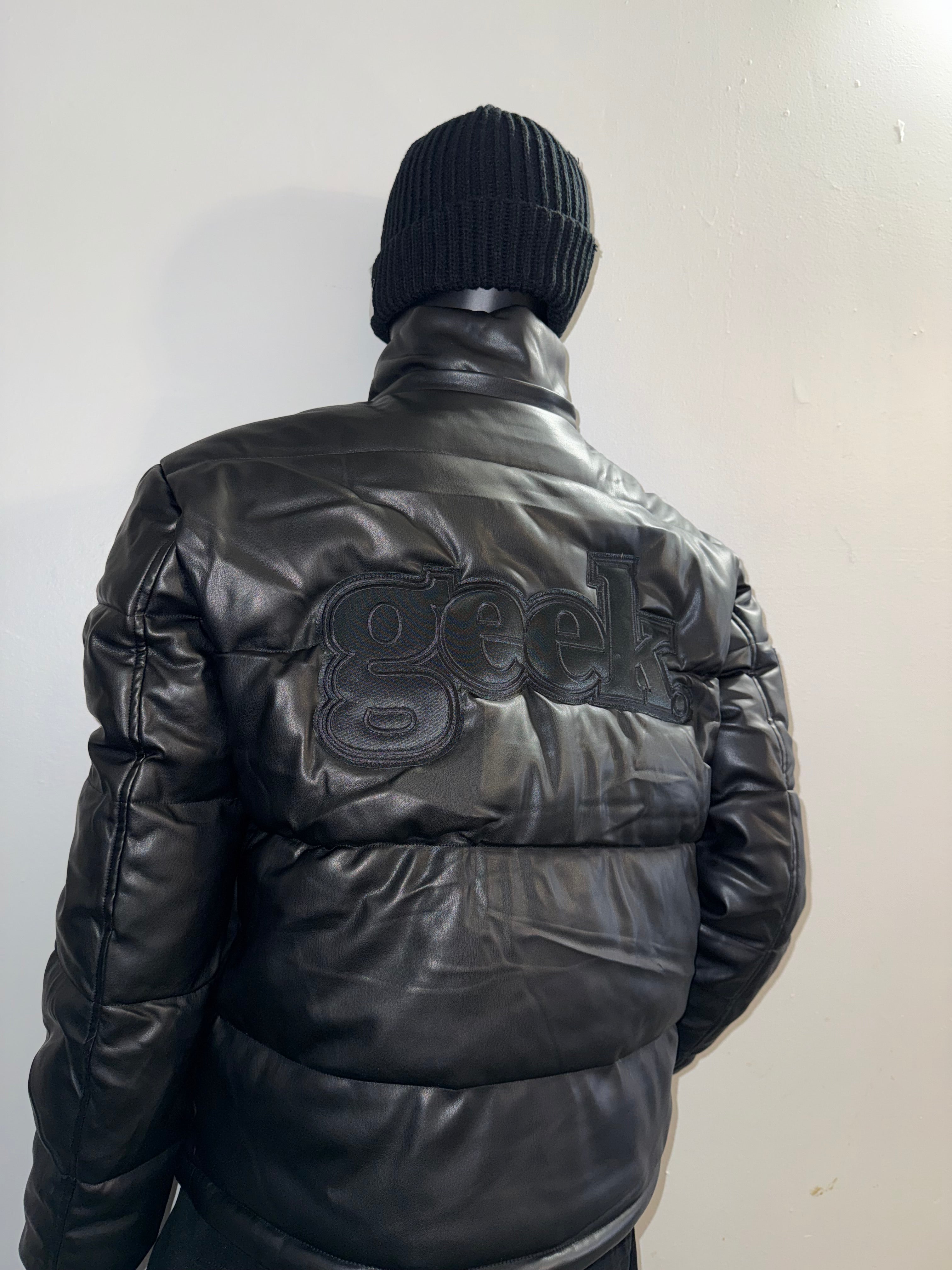 Fashion Geek vegan leather Bomber jacket