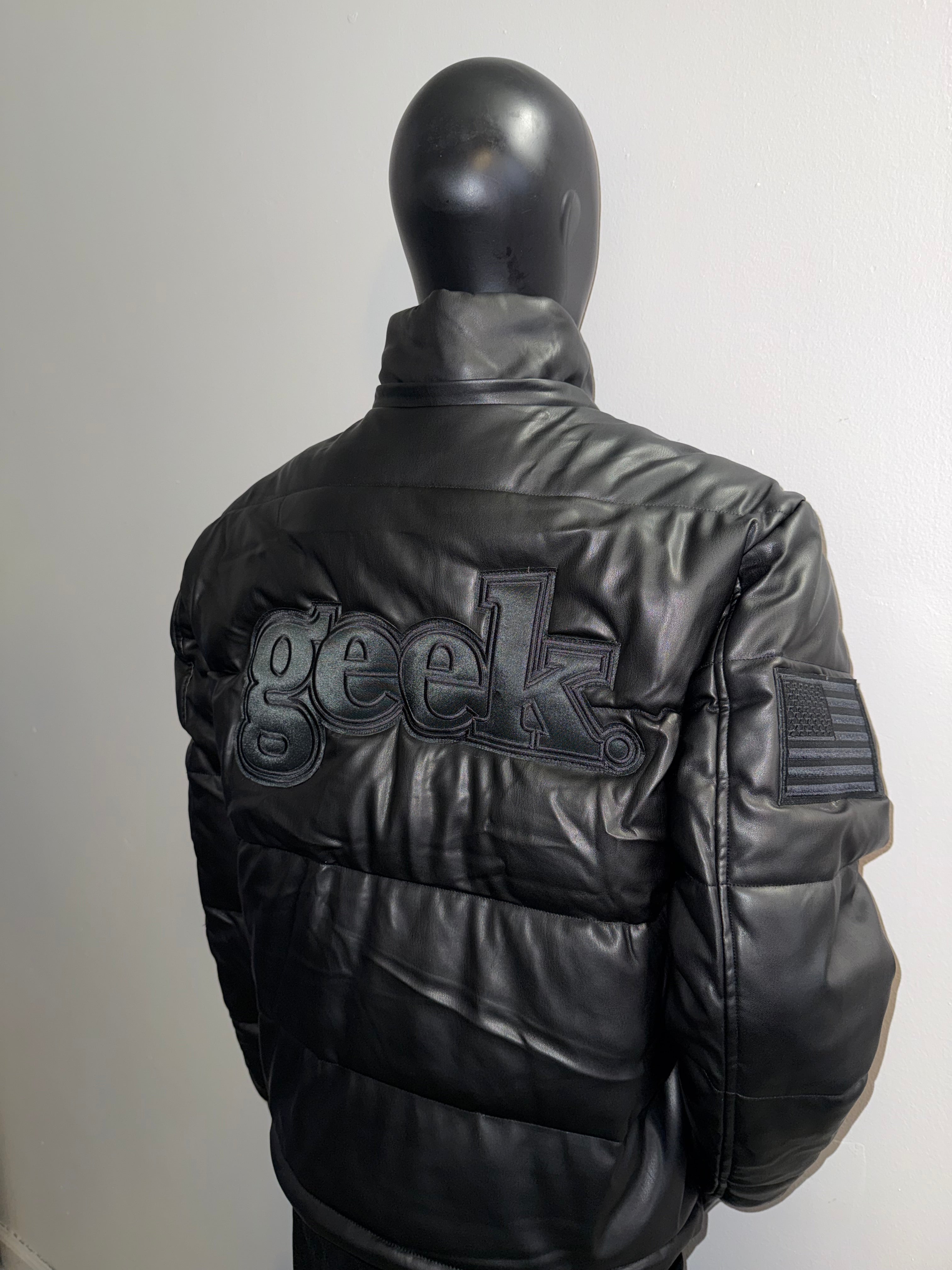 Fashion Geek vegan leather Bomber jacket