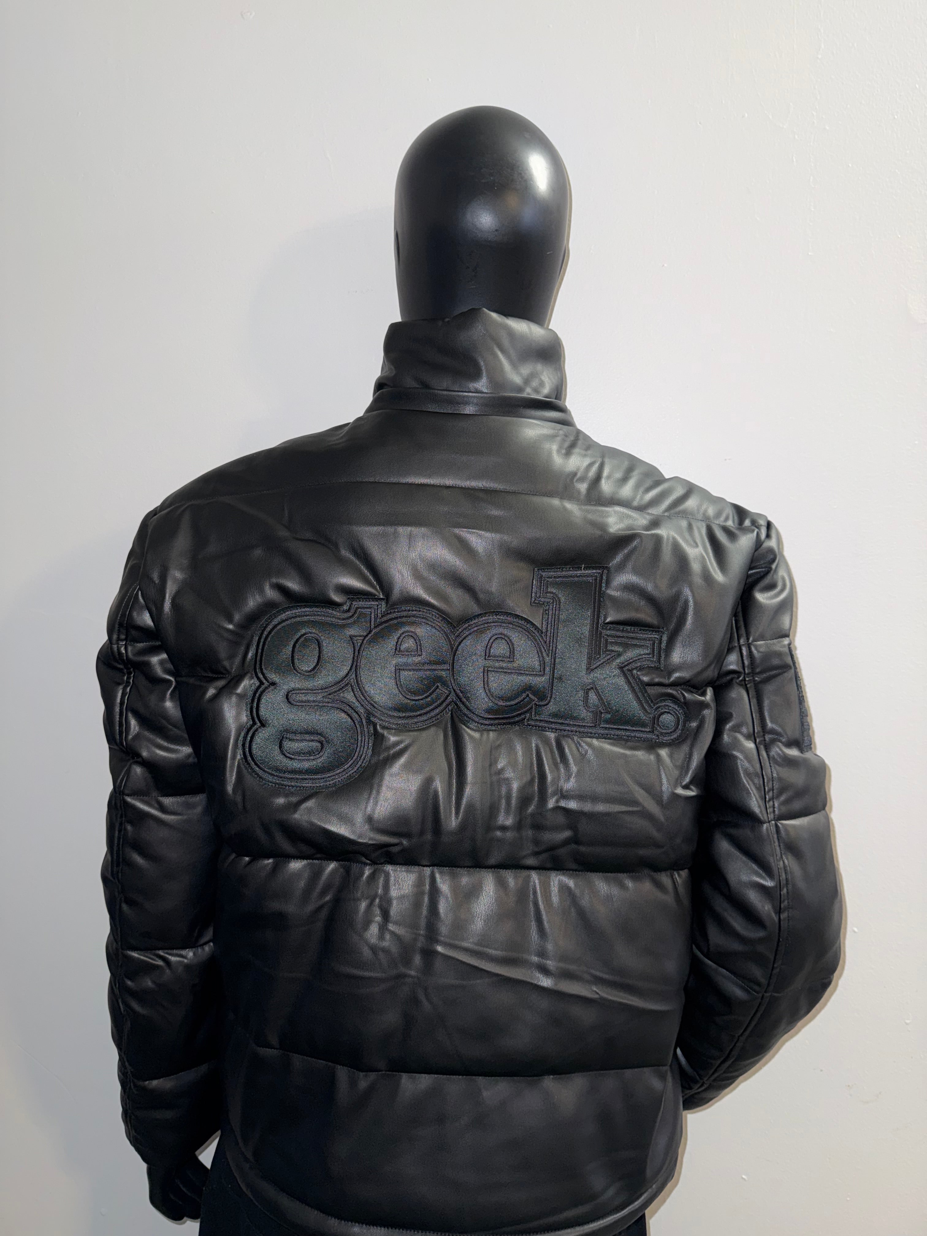 Fashion Geek vegan leather Bomber jacket